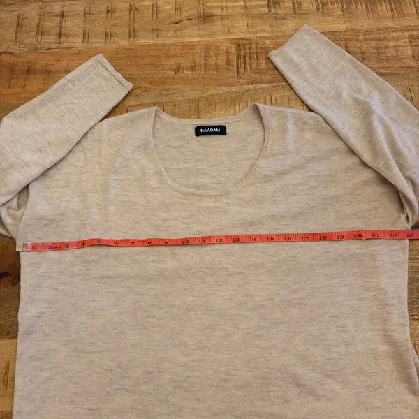 Naadam Cashmere Scoop Neck Sweater Women S Relaxed Slouchy Lightweight Oatmeal - Image 8