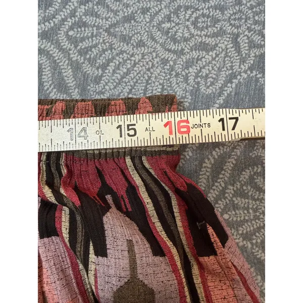 Vtg Monterey Petites 90s Aztec Southwestern Tribal Geometric Rayon Maxi Skirt S - Image 6