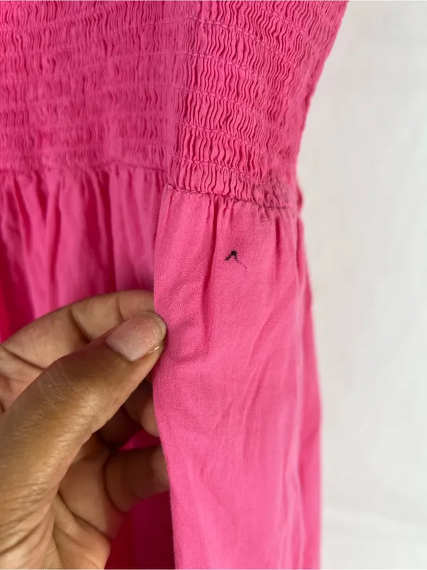 XiRENA Lorraine Pink Smocked Tie Strap Cotton Maxi Dress XS - Image 12