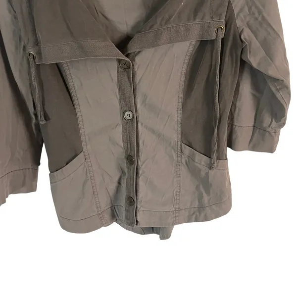 XCVI Y2k Size Small Army Green Utility Button Light‎ Jacket Going Out Academia - Image 3