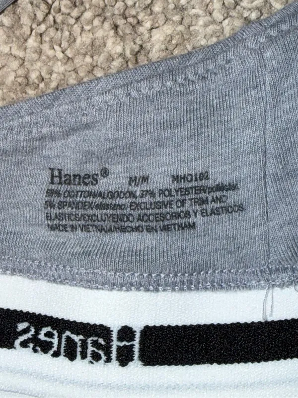 Hanes Gray Logo Elastic Triangle Bralette - Image 3