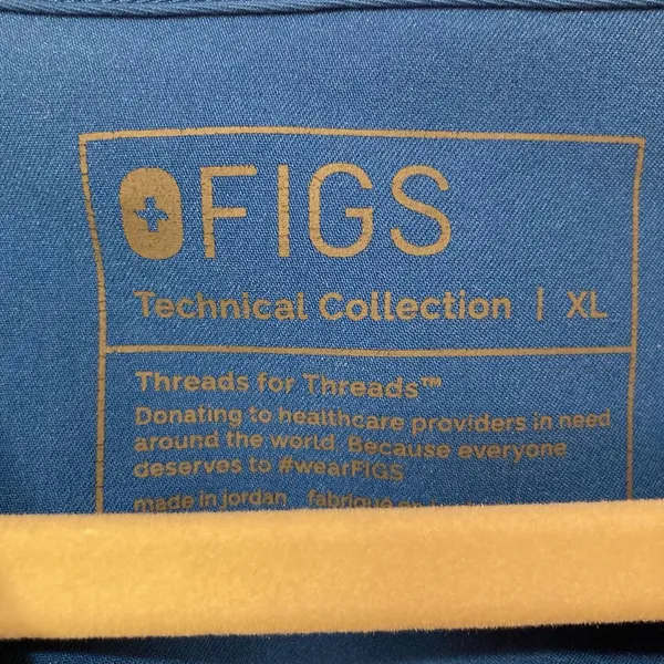 FIGS Women's Catarina Classic V-Neck One-Pocket Scrub Top in Royal Blue Size XL - Image 3