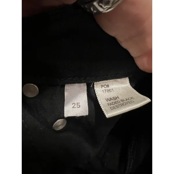 REFORMATION Jeans Faded Black Destroyed Skinny Jeans High Rise Size 25 - Image 8