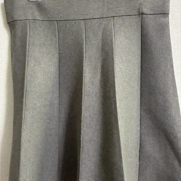 Ann Taylor Charcoal Grey pleated Knit Skirt L NWT - Image 2