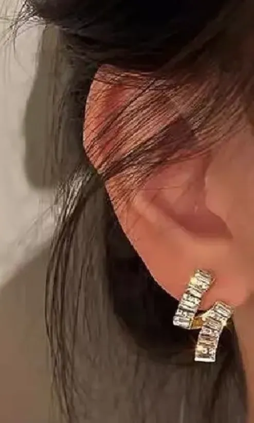 Trendy Light Luxury Rhinestone Zircon Earrings - High-End Autumn Elegance - Image 2