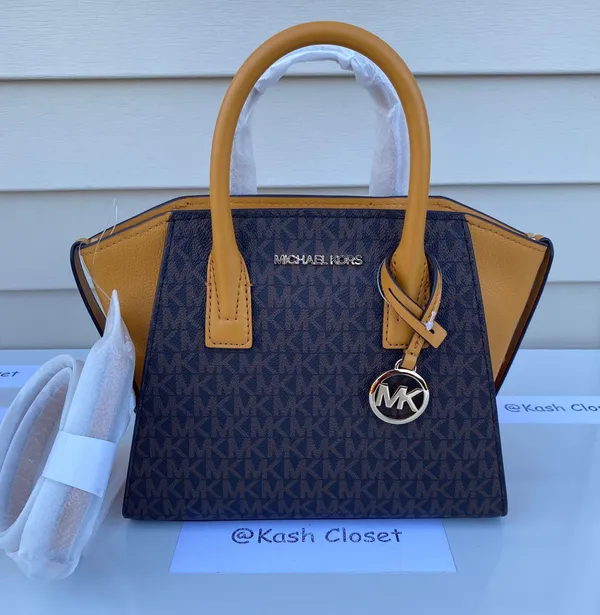 Michael Kors SM Avril Top-Zip Satchel | Purse | Handbag - Marigold - Image 2