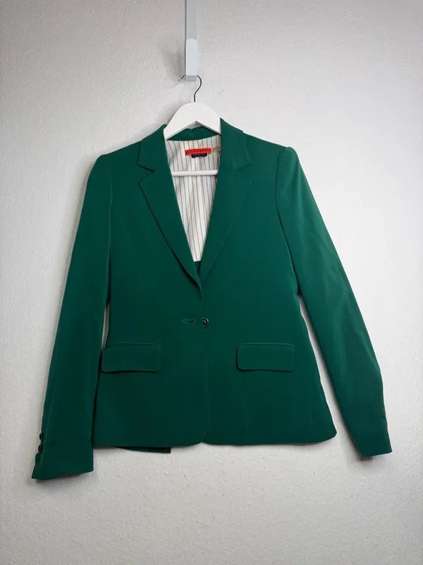 Alice + Olivia Emerald Green Women’s Fitted Blazer Small - Image 5