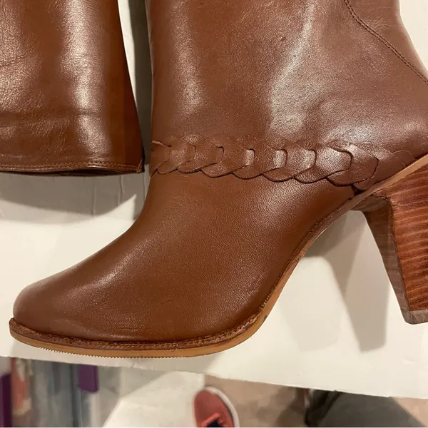 Vintage 70’s boho western Stevie Nicks festival camel leather Brazil boots - Image 3