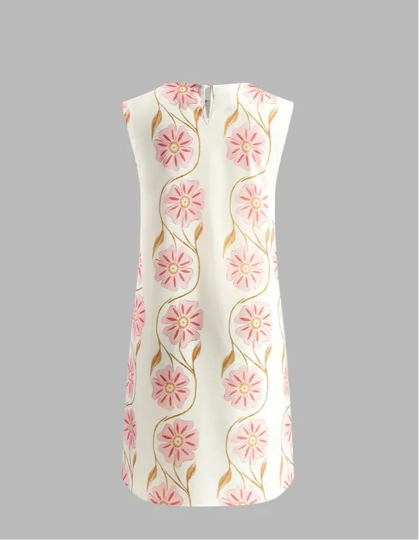 Romantic print sleeveless short dress - Image 6