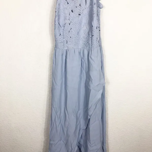 SAYLOR x Free People Melody Madi Maxi Dress Size XS Sky Blue Crochet Hi Low - Image 8