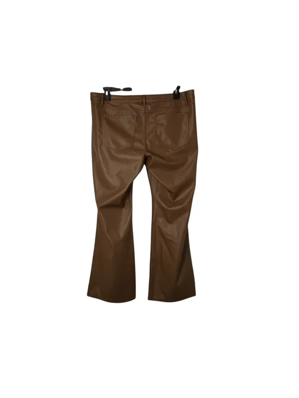 Wild Fable Faux Leather Flare Pants Womens 16 Brown Low Rise Leather Used - Image 2
