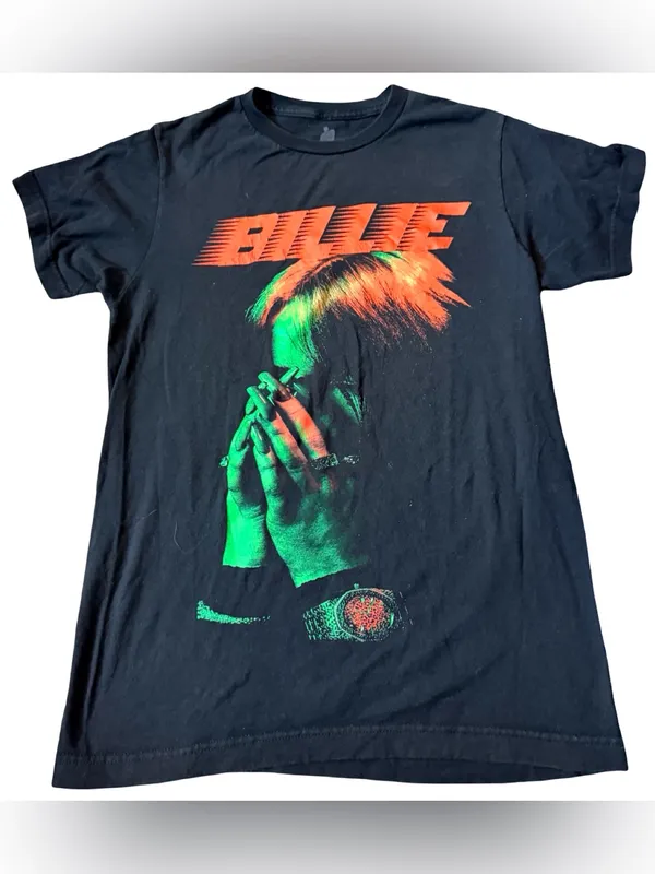 Billie Eilish Hand to Face T-Shirt | Small 💚 - Image 8