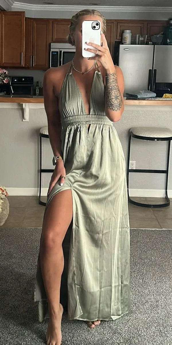 Sage Green Maxi Dress - Image 2