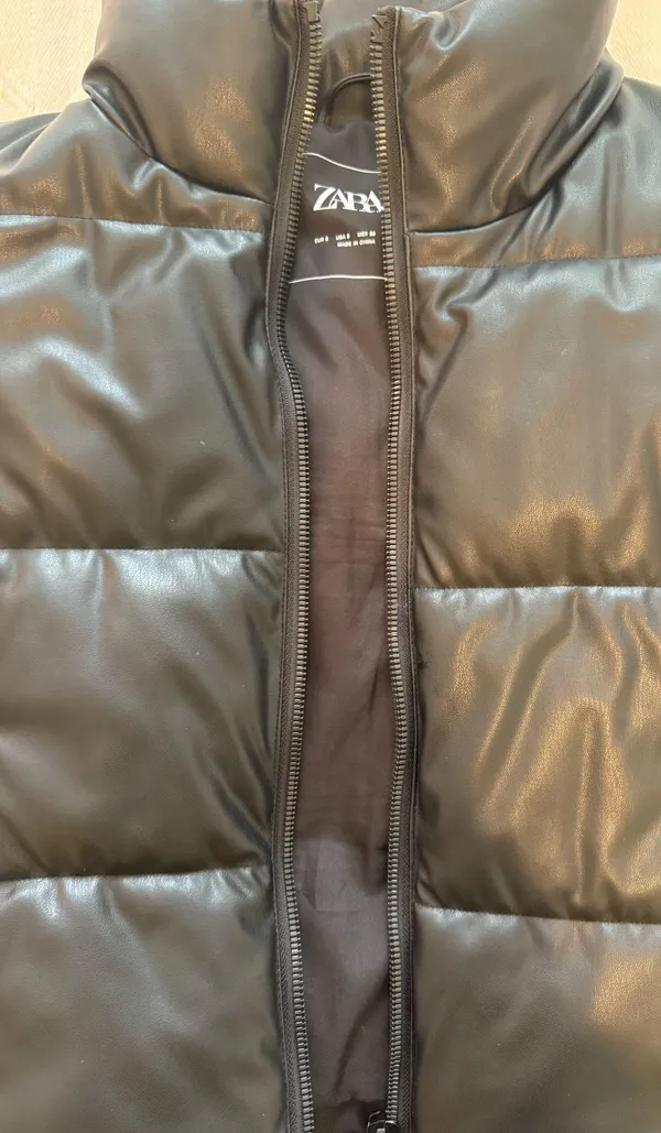 ZARA Leather Puffer Faux Vest - Image 2