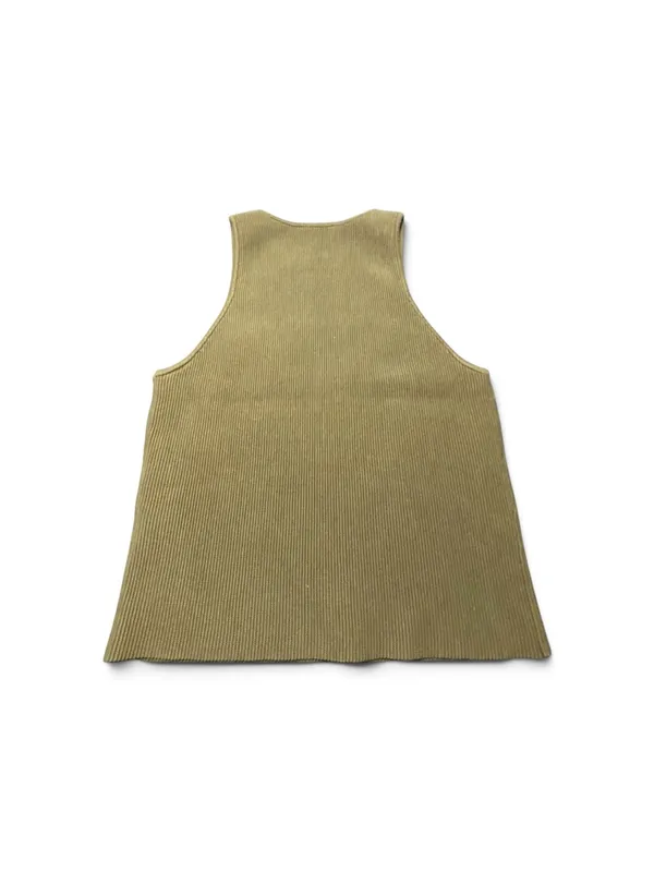 Reformation Olive Green Ribbed Knit Tank Top Sz-Small - Image 2