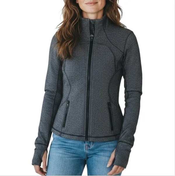 LULULEMON Forme Coco Pique Jacket Sz 8 Black Stretch Athletic Outdoor Yoga Gym - Image 11