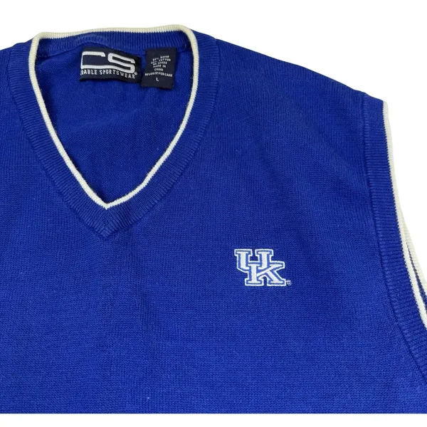 Kentucky Wildcats Vest Men's Size Large Blue‎ Crable Sweater UK KY College NCAA - Image 3