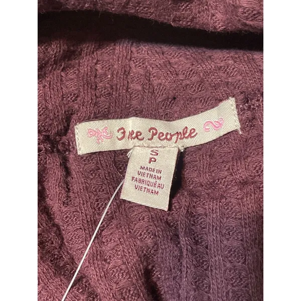 Free People Shirt Women's Small NWT Juicy Cowl Neck Oversized Split Back Wine - Image 9