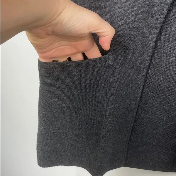 J.Crew Merino Wool Blend Open Front Cardigan Jacket Charcoal Gray Small - Image 9