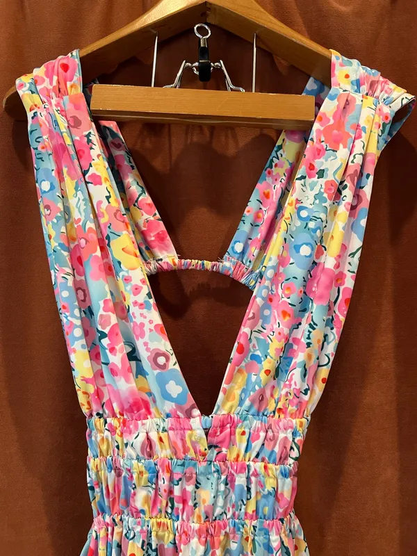 Bright Floral Dress/ Swimsuit Cover Up - Image 3