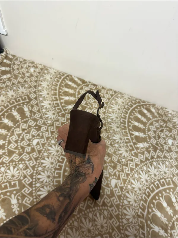a new day Dark Brown Suede like Pointed Slingback Heels - Image 3