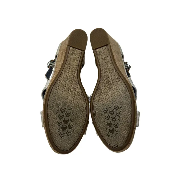 TOMS‎ Cream Ankle Strap Woven Cork Wedge Sandals Size 8 1000251216 - Image 8