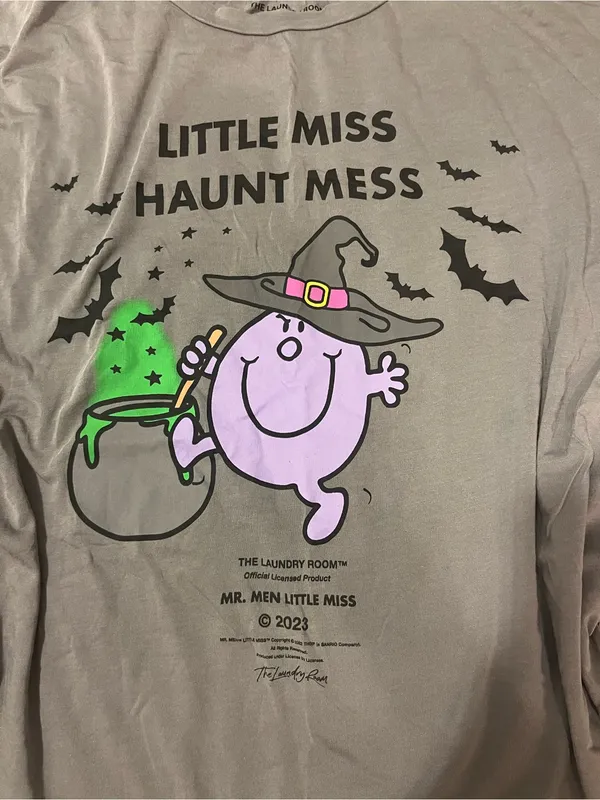 The Laundry Room Little Miss Haunt Mess Gray Halloween Tee - Image 2