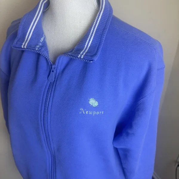 Womens Cuffys Of Cape Cod Full Zip Jacket‎ Periwinkle Blue Newport resortwear L - Image 2