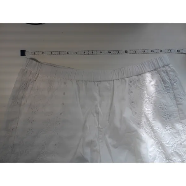 Madewell Cotton Eyelet Embroidered Pull On Shorts White‎ Coastal Summer L NWOT - Image 7
