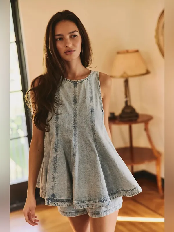 Free People Cassius Denim Set in Bleachout XS - Image 8