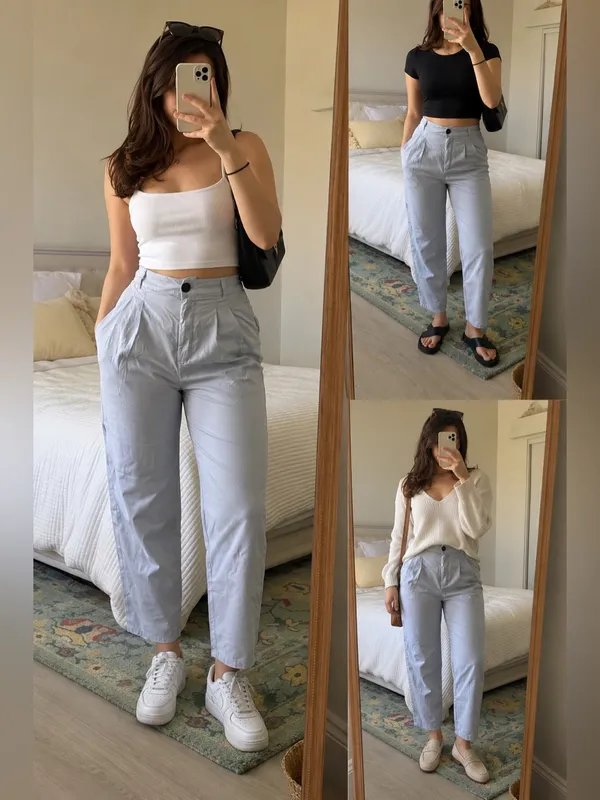 NWT Zara Light Blue pants size S - Image 2