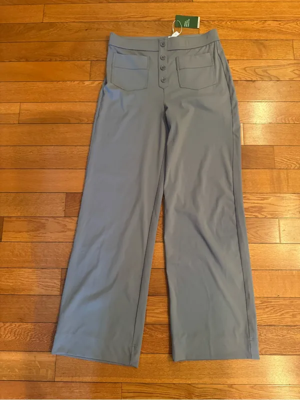 Halara DayStretch High Waisted Button Pocket Straight Leg Pants Grey Large Tall - Image 2