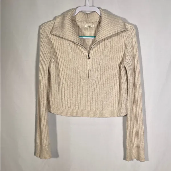 Tularosa Lovelle Zip Up Sweater Cream Womens Small Wool - Image 2