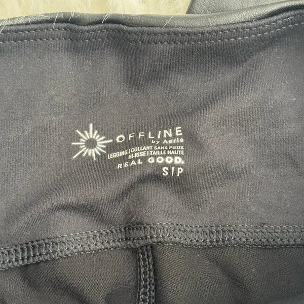 Offline by Aerie Faux Leather High Waisted Leggings Black Size Small - Image 6