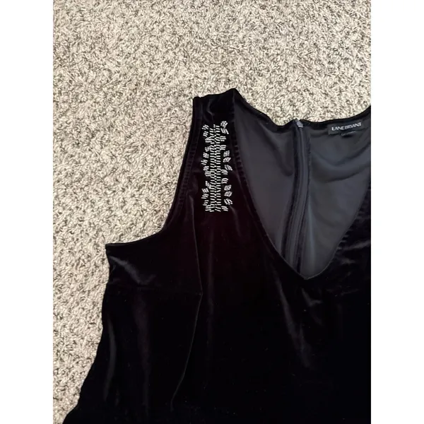 Lane Bryant Women's Sleeveless Black Velvet Beads Tank Top Size 18/20‎ - Image 4