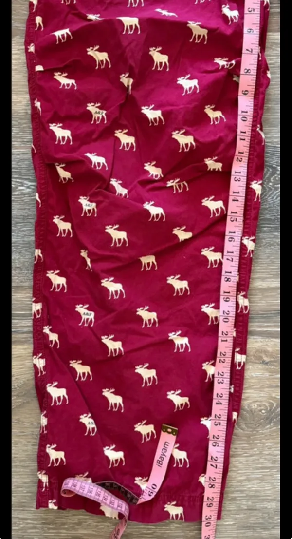 Vintage Abercrombie & Fitch Red Moose Print Lounge Pants - Image 8