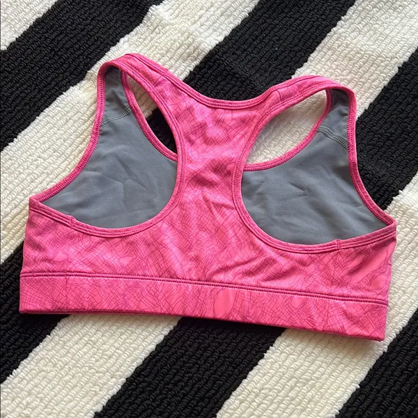 Nike Women's Pro Classic Vibrant Pink Sports Bra - Image 5
