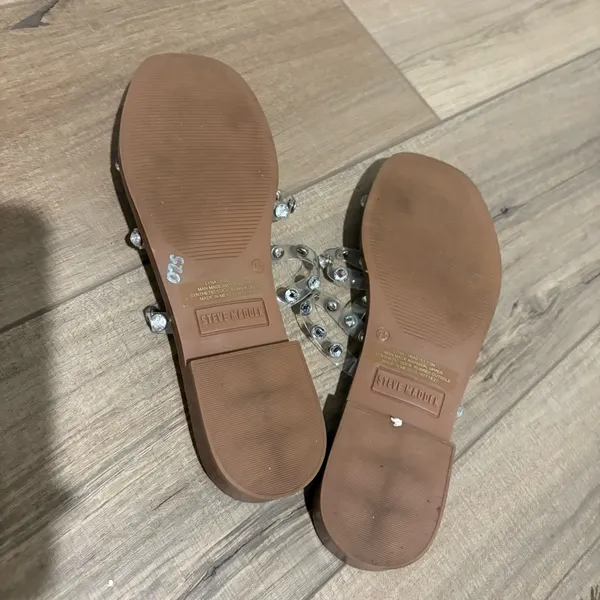Steve Madden Lyna Clear Studded Slip On Sandals Silver size‎ 7.5 - Image 5