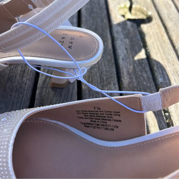Women's Milan Slingback Heels - A New Day size 7.5 pearl‎ cream wedding summer - Image 3