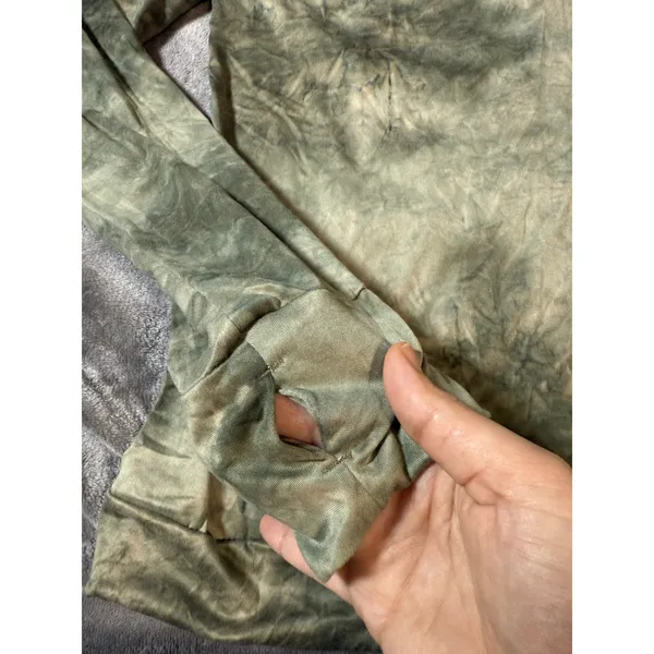 NWT Hello Mello‎ Green Tie Dye Long Sleeve Hoodie Shirt SZ Small 4-6 Lightweight - Image 8