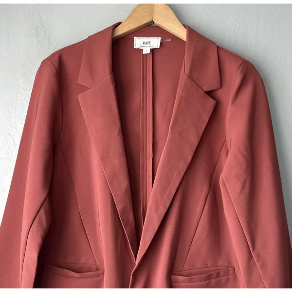 HAVE Los Angeles Blazer Jacket Size Large Muted Pink Earthy Boho Effortless Chic - Image 2