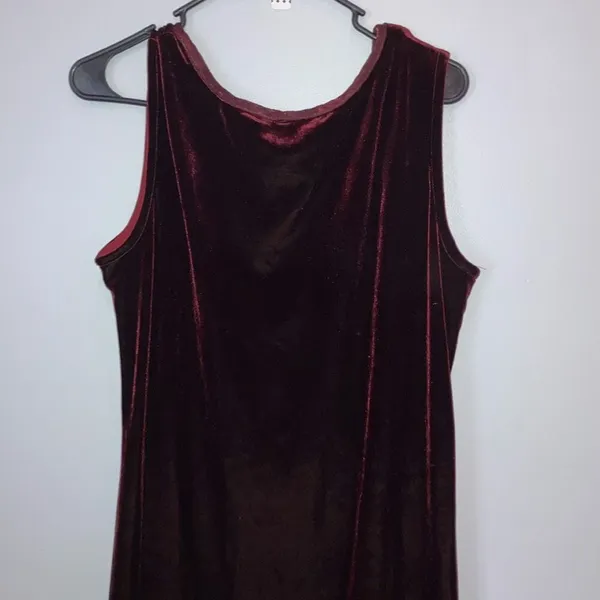 S.A.2 Silk Blend Vintage Velvet floral Burgundy Maxi Dress Whimsy goth #800 - Image 11