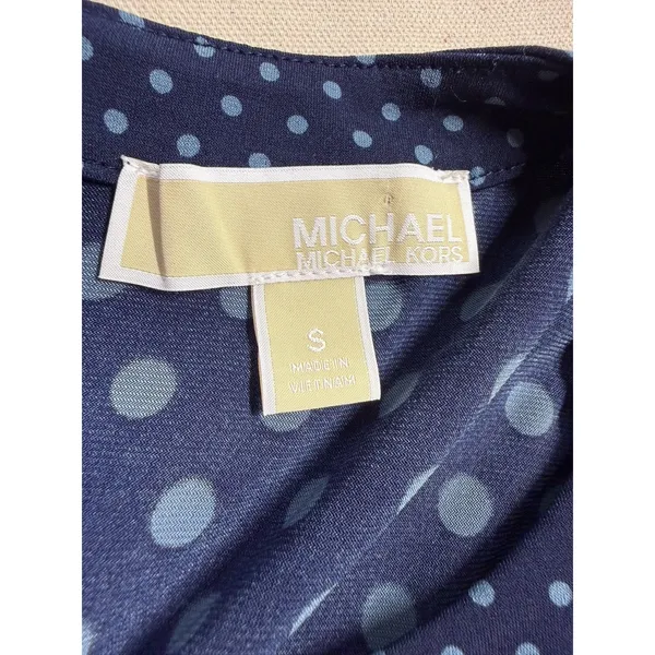 Michael Kors Women’s Blue And White Polka Dot Dress Size Small F58 - Image 8