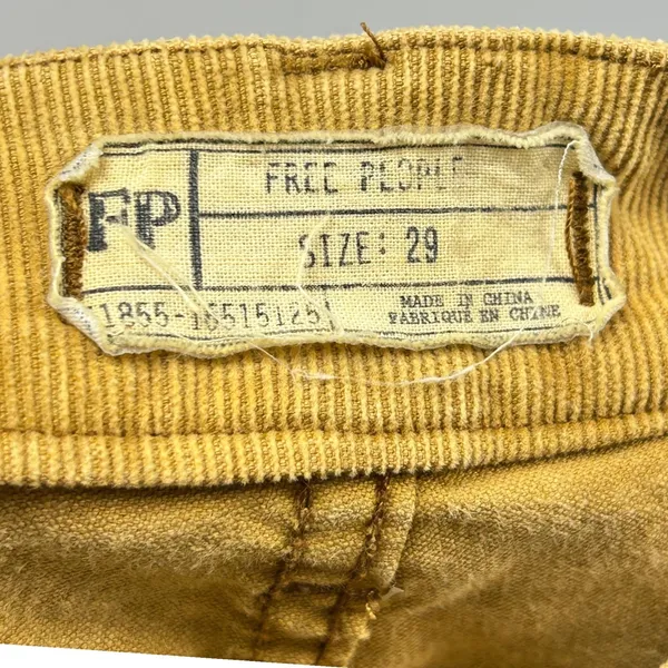 Free People Corduroy Overalls‎ Womens 29 Straight Leg Distressed Mustard Yellow - Image 8