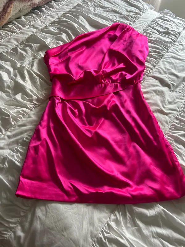 Pink Lily Satin Dress - Image 3