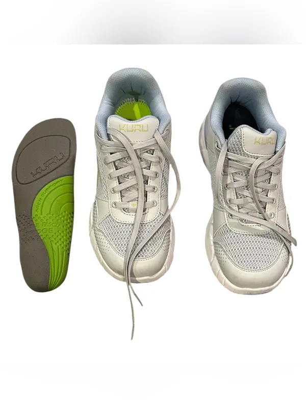 KURU CLOUD DOVE GRAY WHITE ARCH SUPPORT COMFY SNEAKERS 8.5 - Image 2