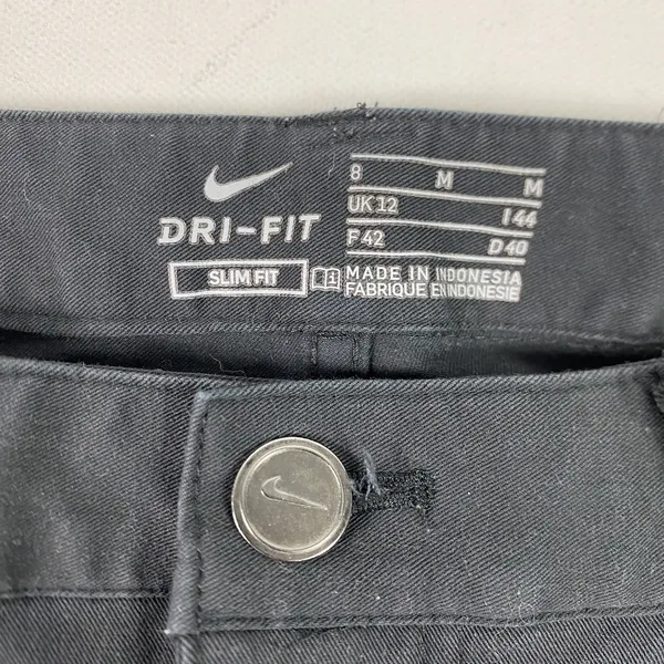 Nike Pants Womens 8‎ Black Dri-Fit Slim Fit Chino Straight Leg Twill Athletic - Image 8