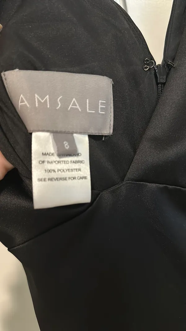 Amsale Bella Bridesmaids Black Formal Dress - Image 3