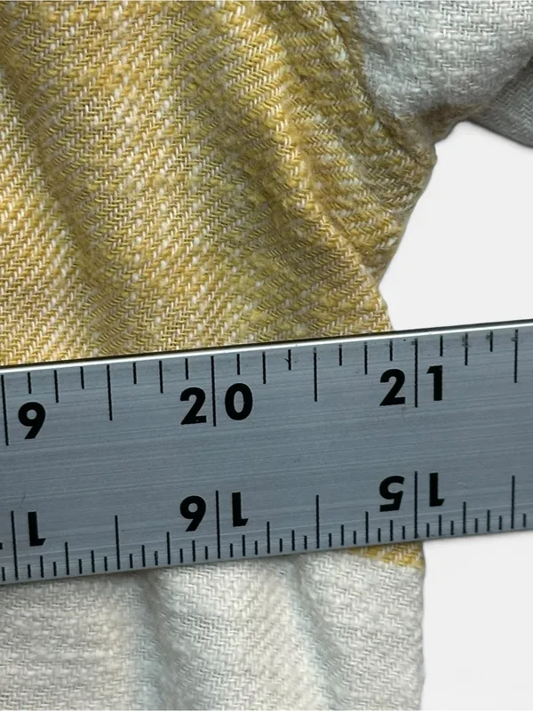 American Eagle Hooded Plaid Flannel Shirt Women Small Mustard Yellow Cropped - Image 6