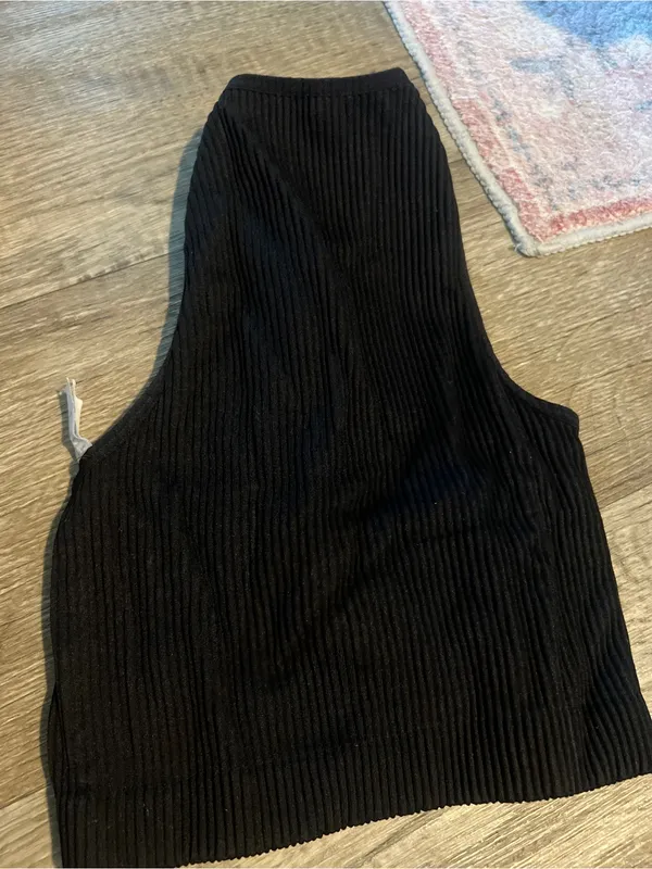 Aerie Black Twist-Front Ribbed Tank Top - Women - Image 8
